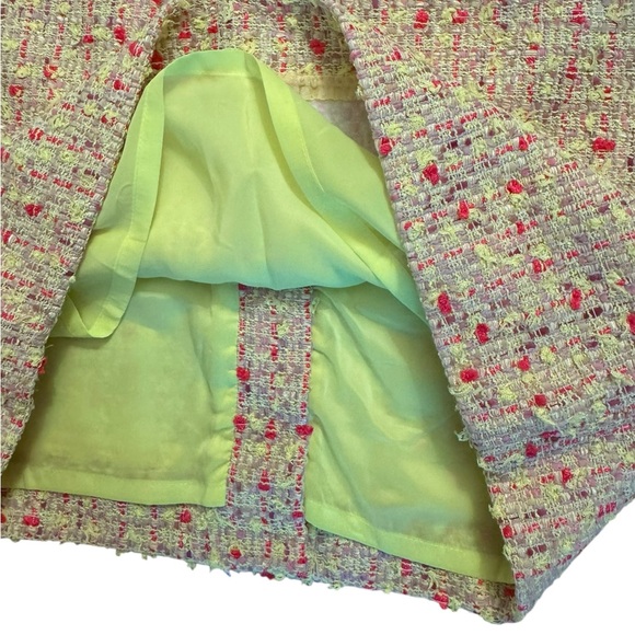 J.Crew No. 2 Pencil Skirt in Neon Yellow and Pink Tweed - Picture 7 of 7